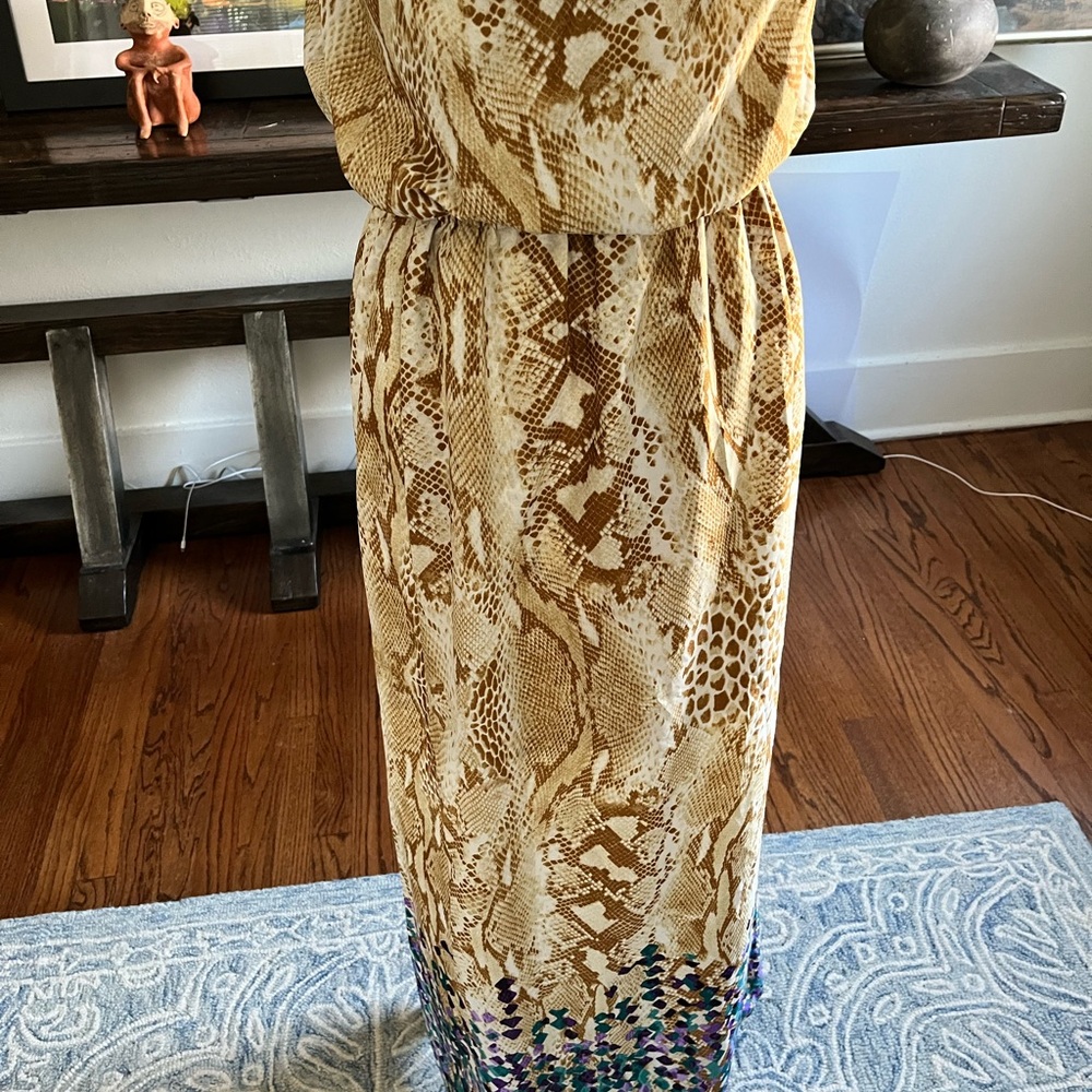 Lavender Brown Animal Print Dress